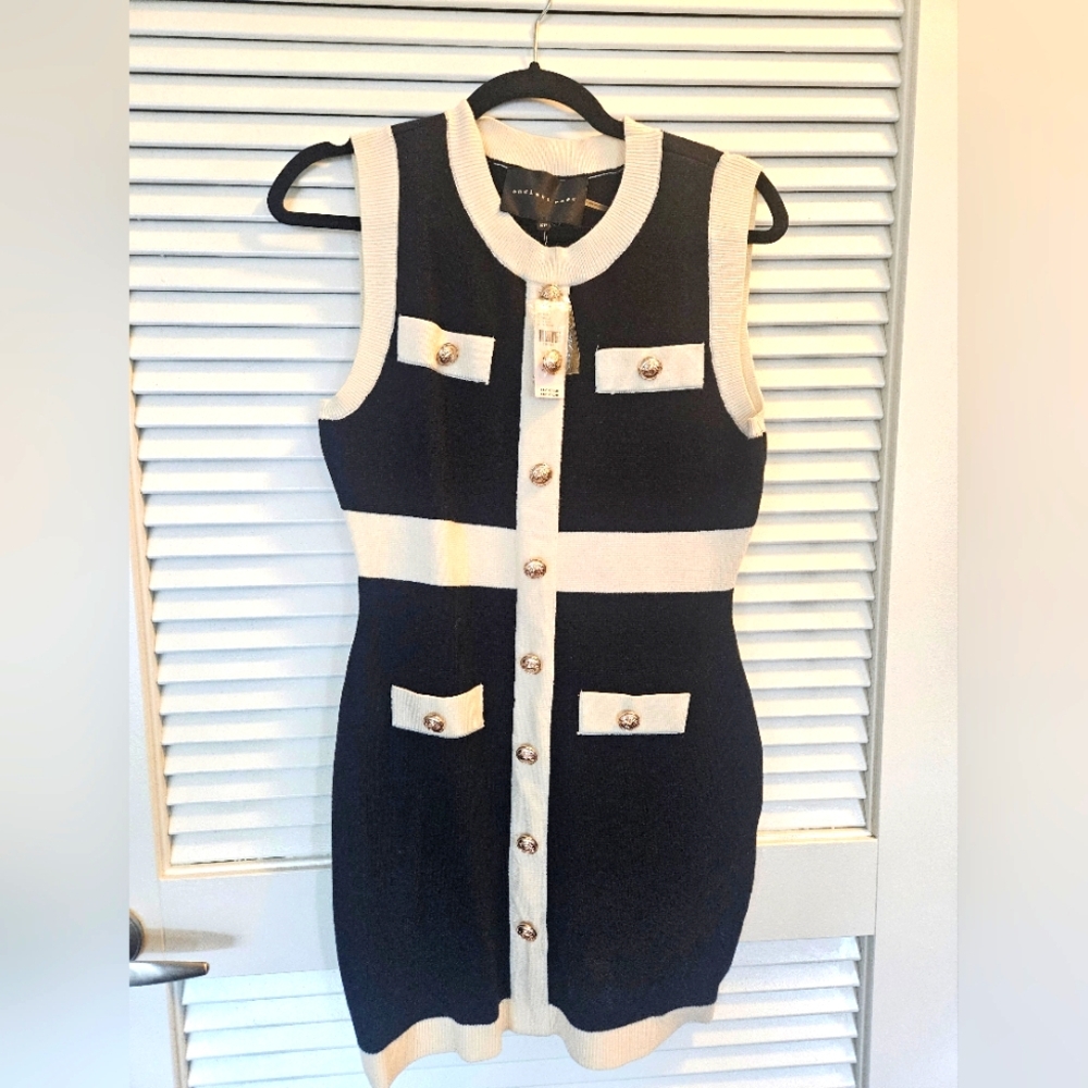 Body Shaping Black and White Sheath Mini Dress